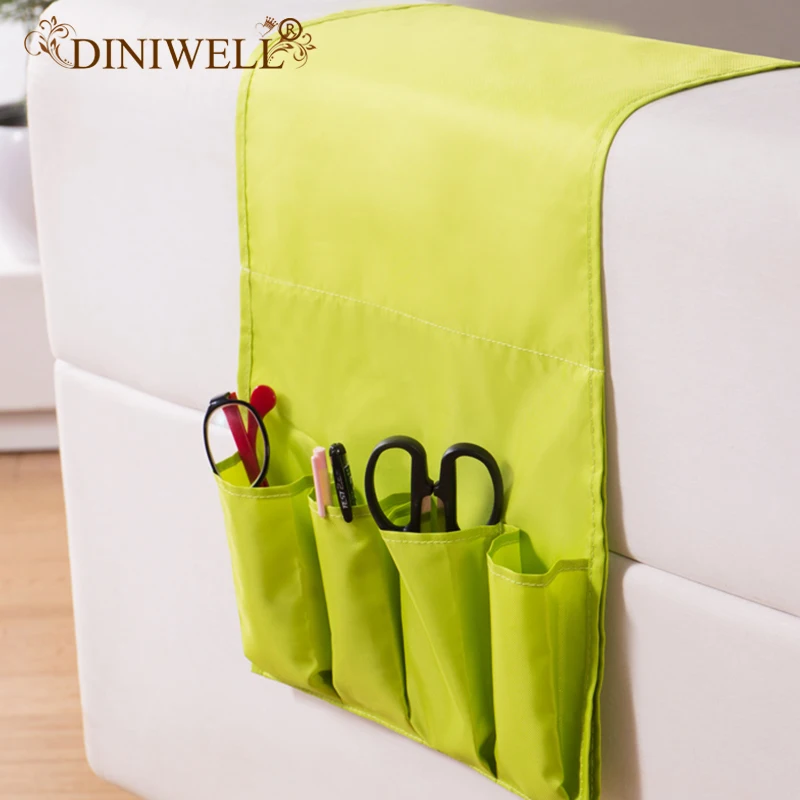 

Novelty Household Sofa Couch Remote Control Holder Arm Rest Organizer Storage Bag 4 Pocket Sundries Storage Pouch