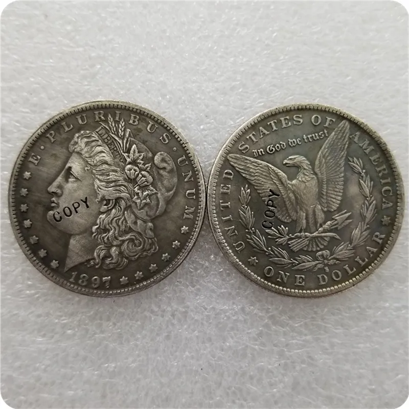 Антикварная Серебряная монета США(1878-1904) S Morgan Dollar копия памятных монет-копия монет - Цвет: 1897S