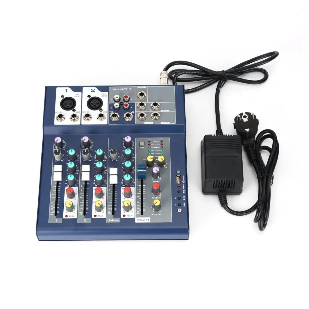 

F-4 4 Channel Professional Live Mixing Studio Audio Sound Console Network Anchor Portable Mixing Device Vocal Effect Processor