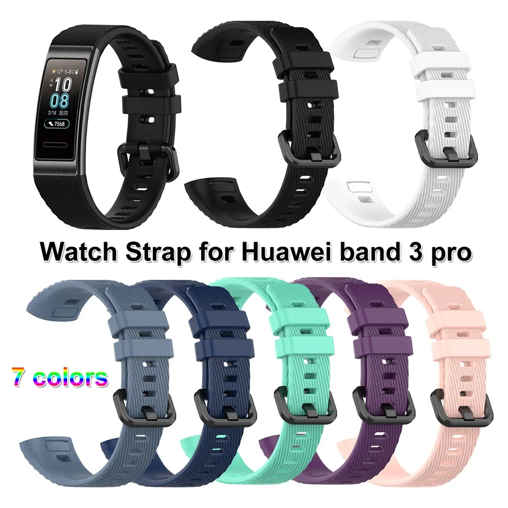 

1pc Soft Silicone Watch Band Sports Wristband Bracelet Strap for Huawei Band 3 / 3 Pro Sport Watch band Replacement Bracelet