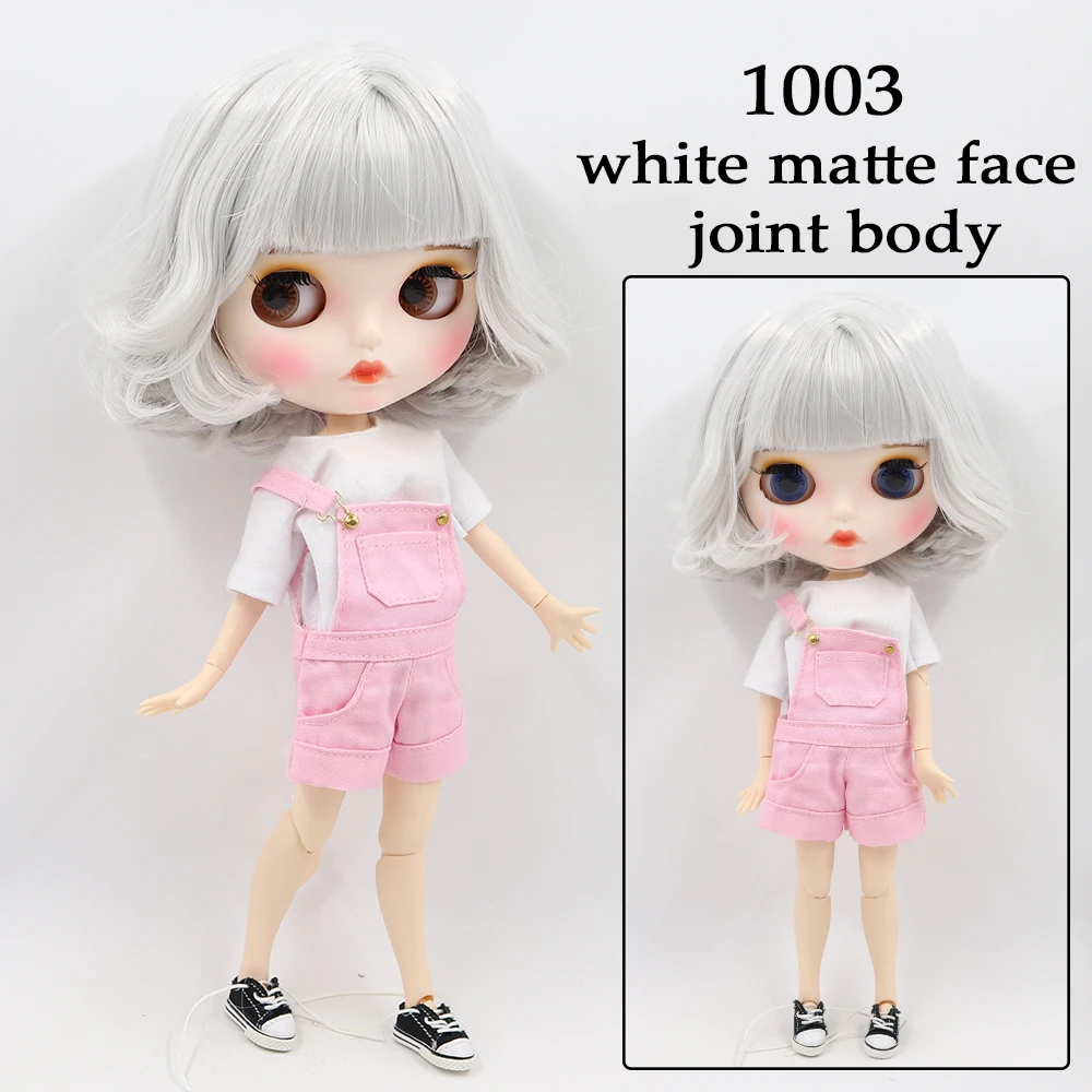 Neo Blythe Doll with Grey Hair, White Skin, Matte Pouty Face & Factory Jointed Body 1