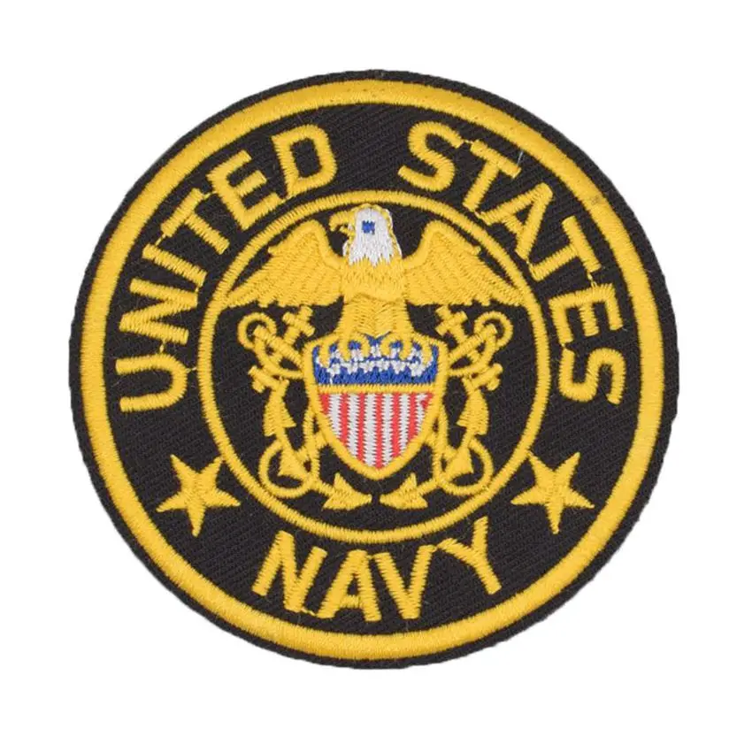 1 pieces US Navy Iron ON Patch Fabric Applique Motif United States Army Armed Forces Military Navy Decal 