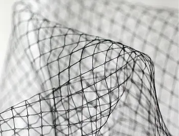 

5 yards black Diamond lattice mesh, black mesh fabric, stiff checks mesh for birdcage veil