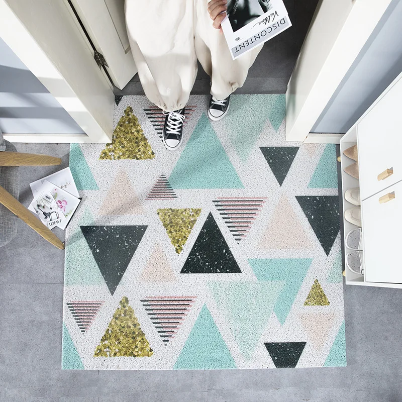 

Simanfei Door Mat Fashion Nordic Modern Minimalist Household Anti-slip PVC Wire Ring Mat Carpet Can Be Cut Hot Sale Door Mat