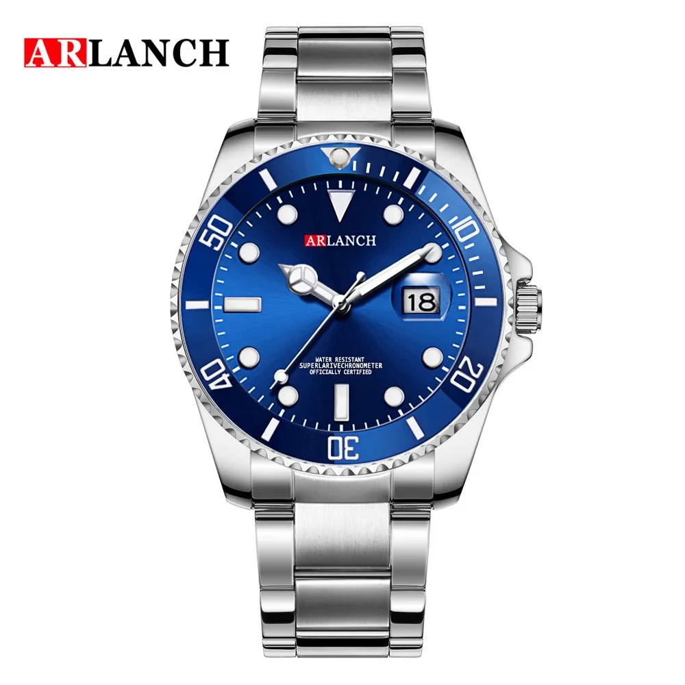 Мужские роскошные часы, брендовые, Rolexable, водонепроницаемые, модные, простые, аналоговые, кварцевые наручные часы, браслет из нержавеющей стали, часы Relogio - Цвет: Синий