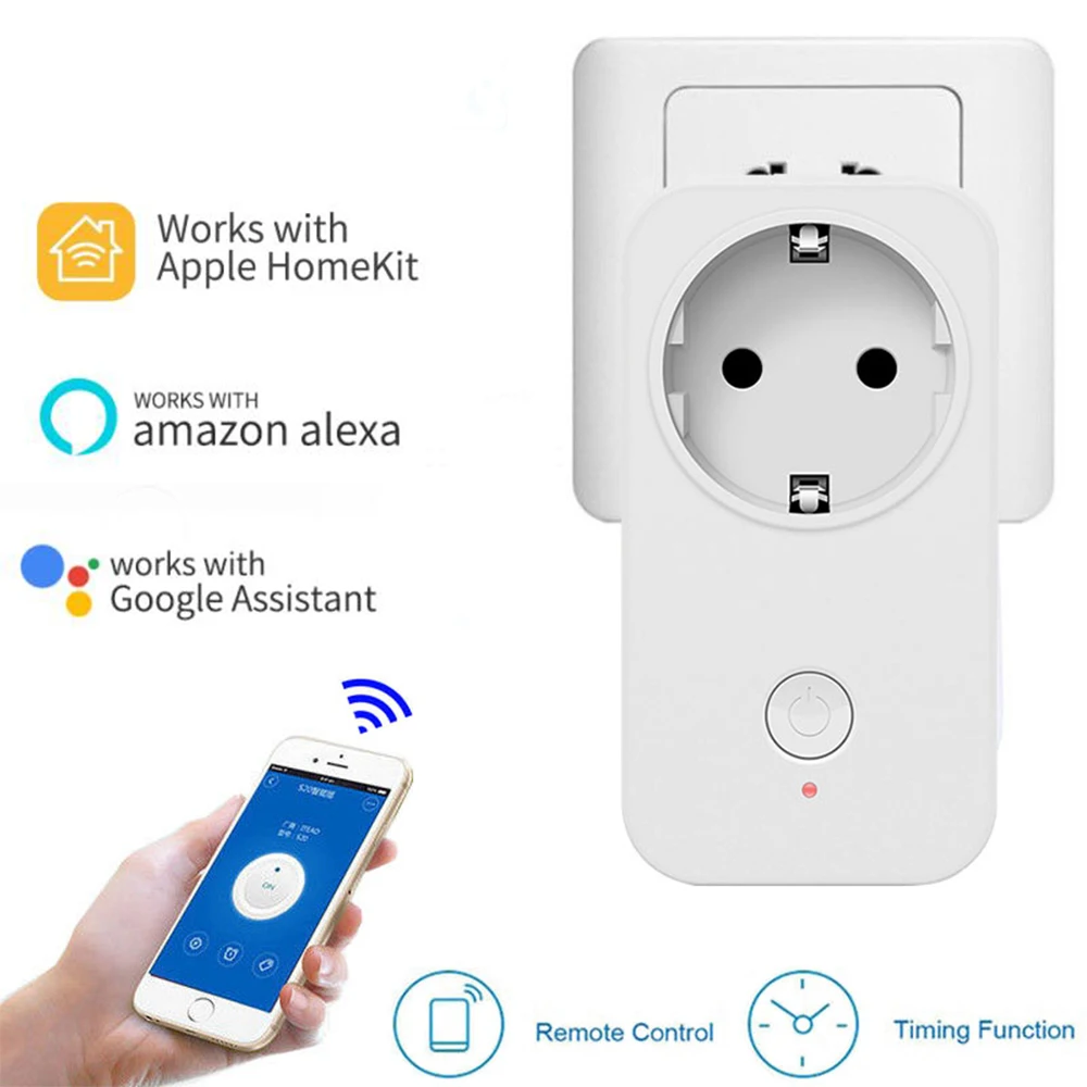 

2019 new Wifi Switch Ws2 Smart Socket For Apple Homekit Alexa Google Home App Voice Remote Control Uk Plug