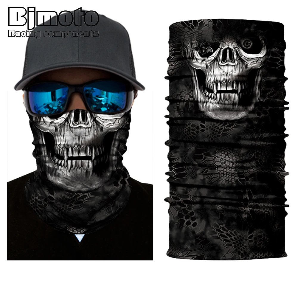 

Bjmoto Outdoor Winter Tactical Skiing Face Mask Skull Mask Bandana Headbands Masque Moto Balaclava Neck Scarves Headware Scarf