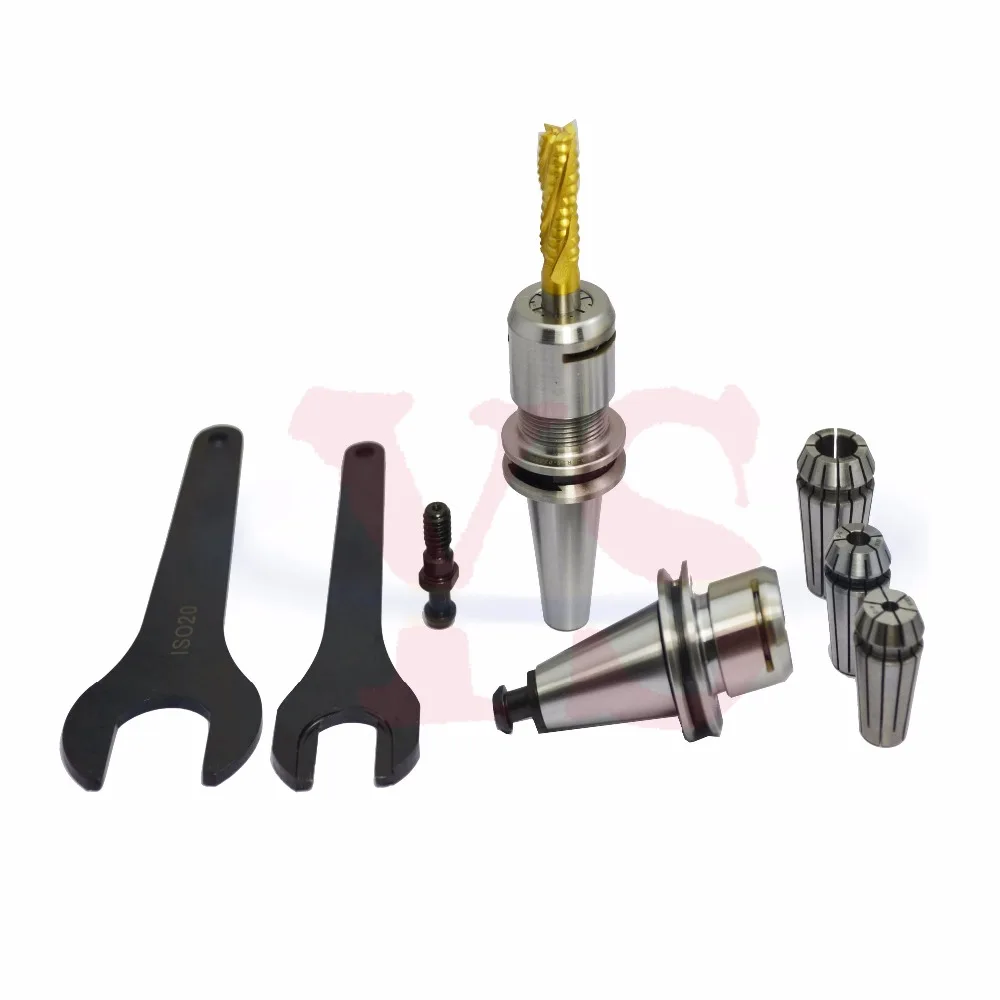 Precision ISO20 ER16 Collet Chuck holder + Wrench set +3pcs ER16 collet