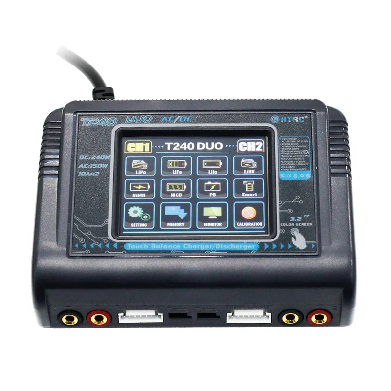 

HTRC T240 DUO AC 150W DC 240W 10A Touch Screen Dual Channel Battery Balance Charger Discharger For RC Toys helicopter quadcopter