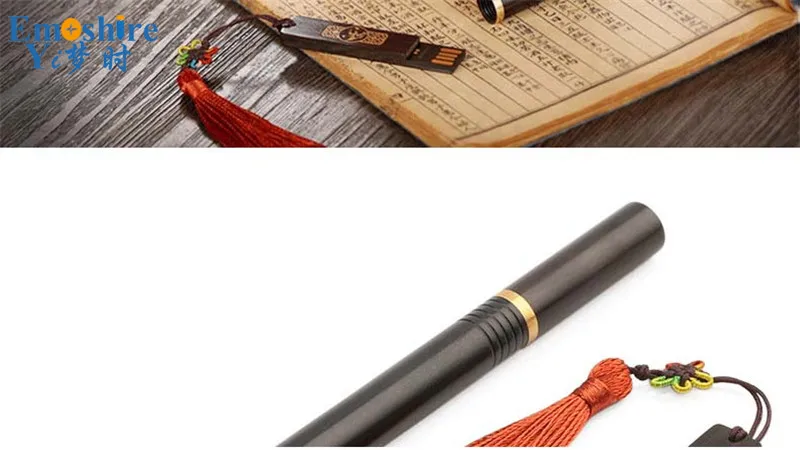 Emoshire Wooden signature pen U disk set mahogany water pen creative office gifts Chinese wind neutral pen wood U disk custom (7)