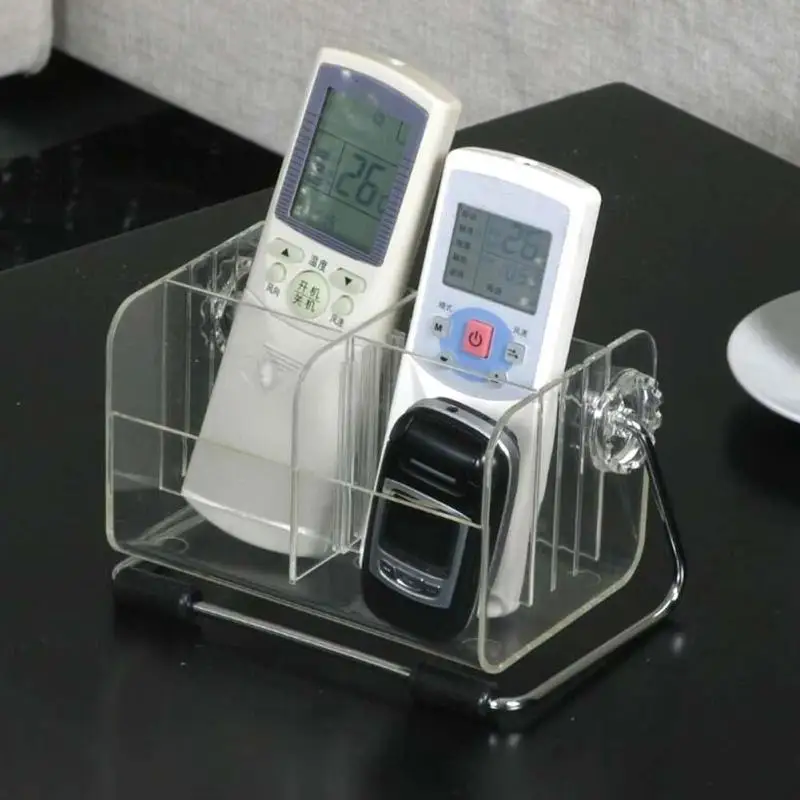 TV Remote Control Phone Key Pen Clear Glasses Organizer Storage Box Stand Holder