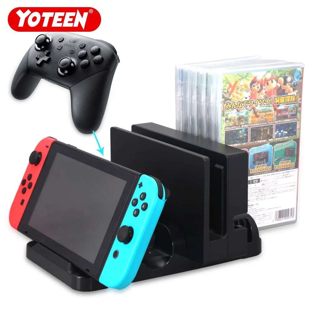 Yoteen Многофункциональная подставка для зарядки для nintendo Switch с Pro контроллером зарядным портом и подставкой для игровой карты