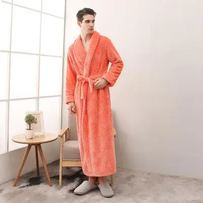 Зимний Халат домашний удлиняющий халат для мужчин однотонный халат для мужчин зимняя мужская домашняя одежда 1294 - Цвет: model 4