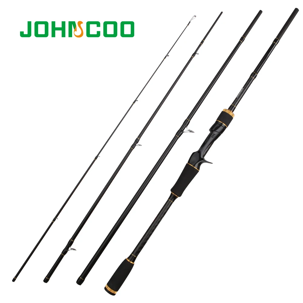 

JOHNCOO Ultra-Lightweigh Carbon Rod 2.1m/2.4m/2.7m Fast Action Spinning Rod Casting Fishing Travel Rod 4Sections Lure Rod