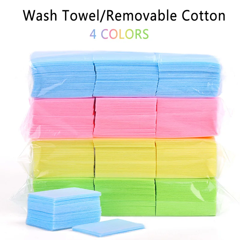 

4 Colors Environmental Protection Clean Cotton 600pcs Nail Towel Disposable Unloading Towel Uv Gel Polish Soak Off Wipes Tissue