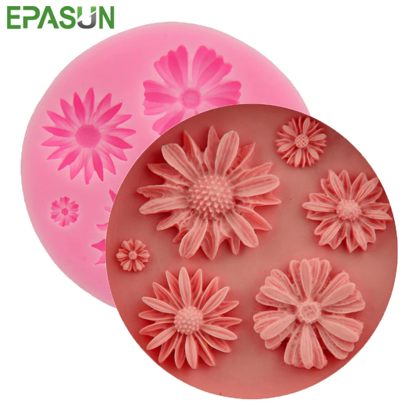 

EPASUN 3D Silicone Soap Mold Sunflower Flower Fondant DIY Form Moulds Moule Savon DIY Making Mold Mould Decorating Tools