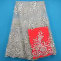FC20 African white fabric high quality french lace fabric new design purple peach nigerian lace for wedding 2018