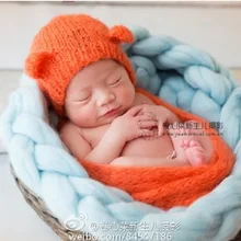 Новорожденный ребенок фото реквизит вязаный ангорковый Пеленальный шарф и шляпа детский мешок реквизит для фотосъемки