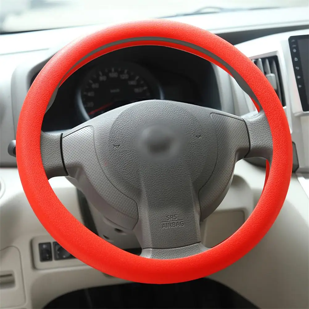

Leather Texture Car Silicone Steering Wheel Cover Soft Multi Color Auto Universal Steering Wheel Cover Automobile Supplies