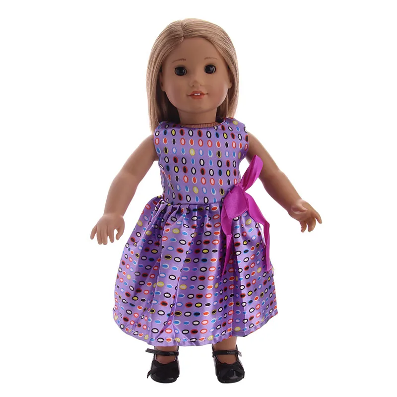 Одежда для кукол, 15 видов стилей платье с галстуком-бабочкой, 18 дюймов, американская кукла и 43 см, одежда для новорожденных, аксессуары, игрушка для поколения - Цвет: n1506