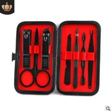 Красный синий 7 шт костюм шлифовальный пилка для ногтей кусачки для маникюра контейнер для удаления лака для ногтей и для маникюрных салонов и салонов HA173