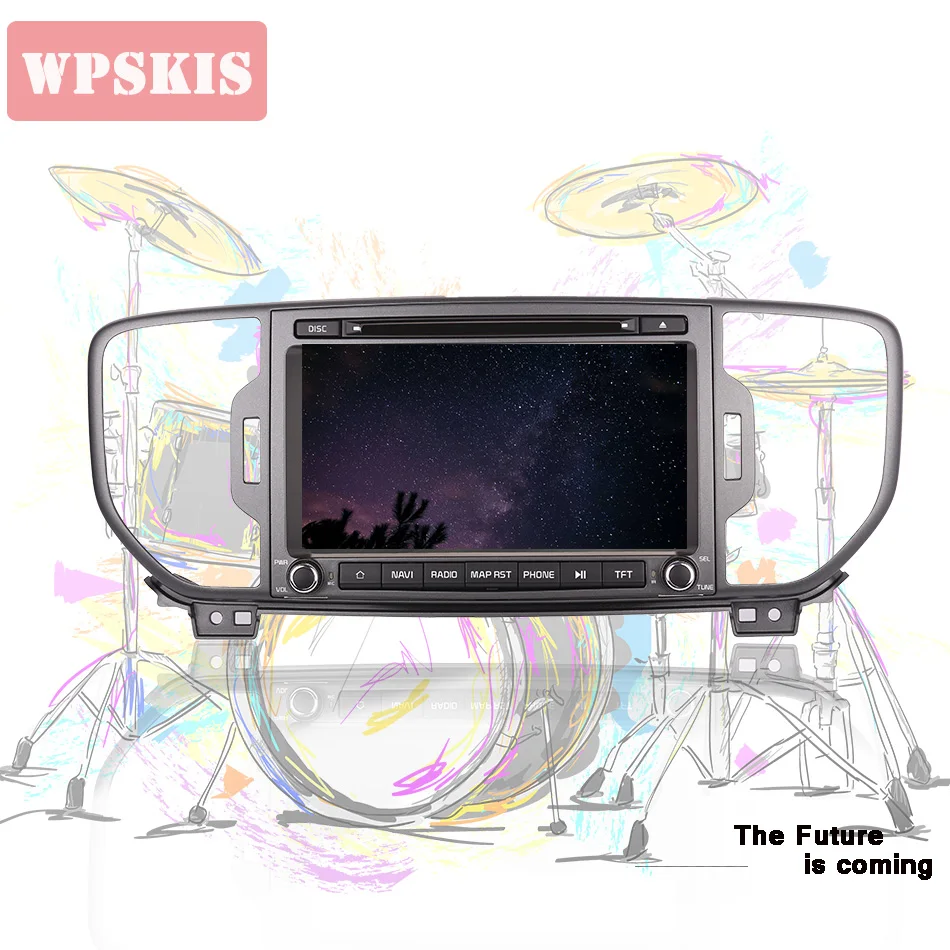 

Android 9.0 car DVD octa Core 4GB RAM 64GB 1024*600 multimedia player for kia Sportage 2016 2017 2018 kx5 gps stereo head units