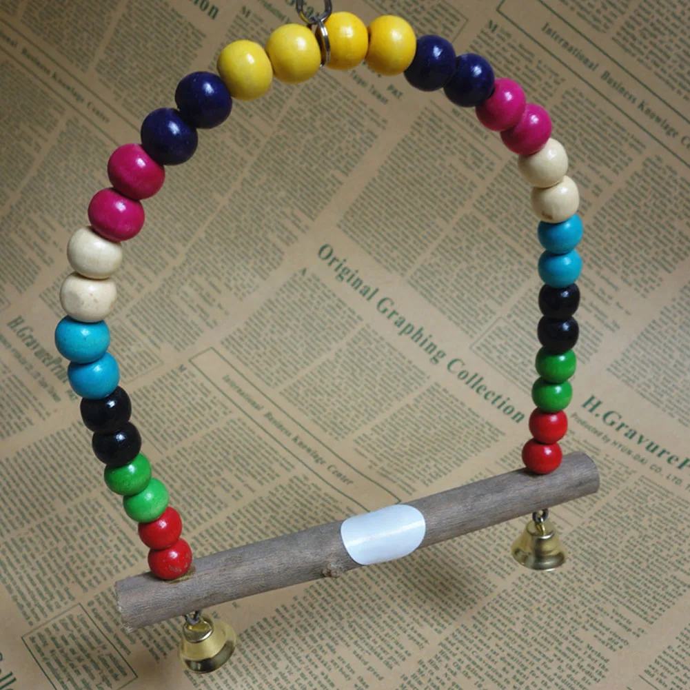 

Colorful Wood Bird Toy Parrot Swing Cage Toy Parakeet Cockatiel Budgie Lovebird Wooden's Swings Toys Drop Shipping