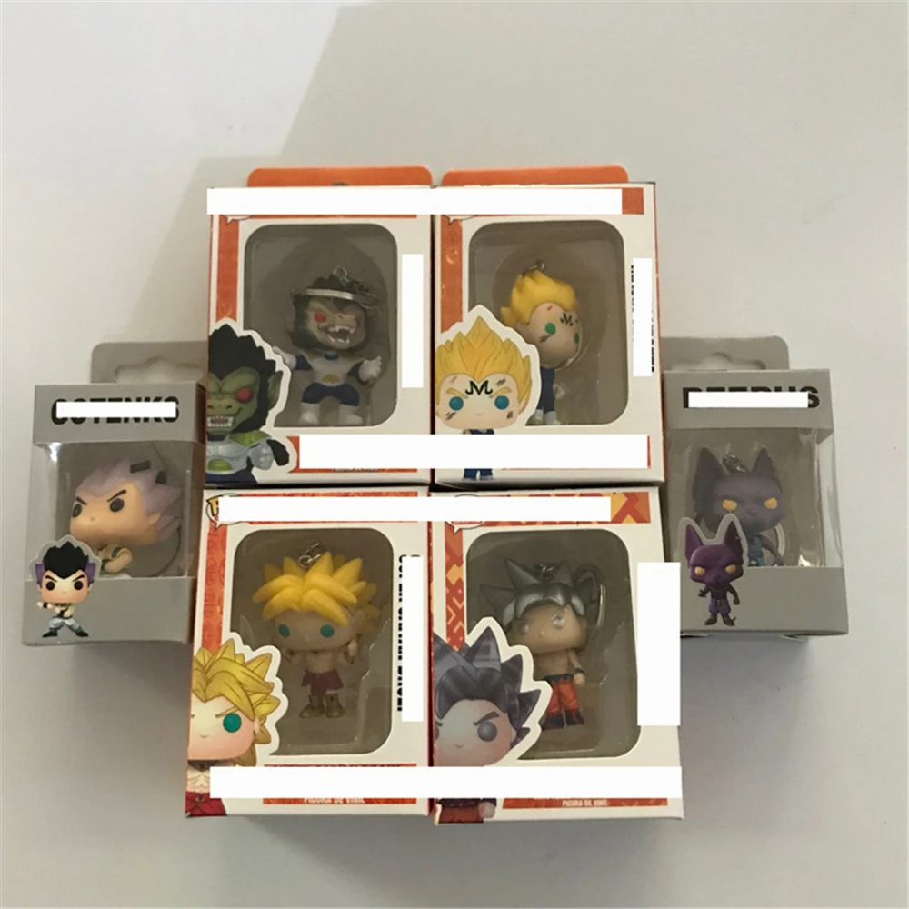 

Funkos Pops Beerus Vegeta Wutian Wukong Ape Action Figure Keychain Handmade Seven Dragon Balls Super Pocket Collection Toy Gifts