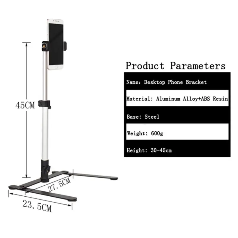 Регулируемый Настольный мини-монопод с зажимом для телефона
