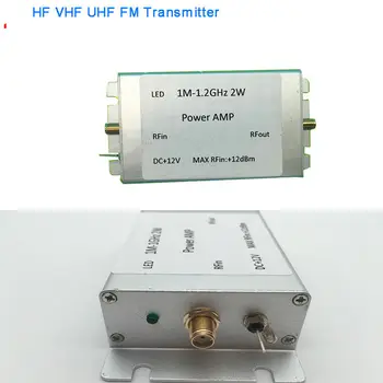 

1M－1200MHz 2W RF Power Amplifier FOR HF FM VHF UHF FM transmitter Broadband RF AMP Ham Radio +case