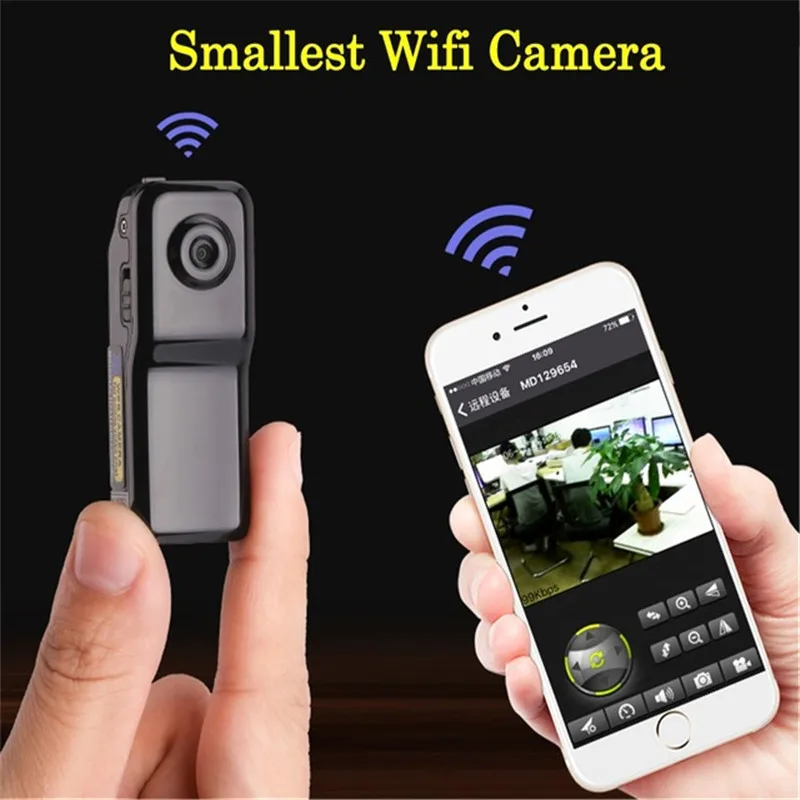 Новая экшн-камера с Wi-Fi подключением Беспроводной IP Камера HD MD81 видеокамера с функцией видеозаписи, WiFi hd карманный размер дистанционное управление с телефона Портативный