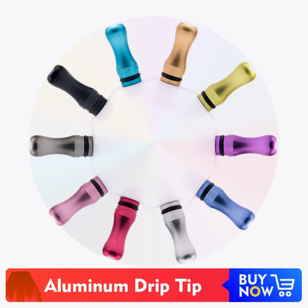 

Quartz Banger 1pc Round Metal 510 Drip Tip Head Metal Round Mouthpiece For EGO Atomizer 510 series DCT Vivi Nova Cartomizers