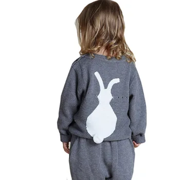 

2019 Spring Autumn Casual Knitted Cute Bunny Baby Girls Sweaters Kids Rabbit Pattern Clothes Girls Pullover Sweater Outerwear