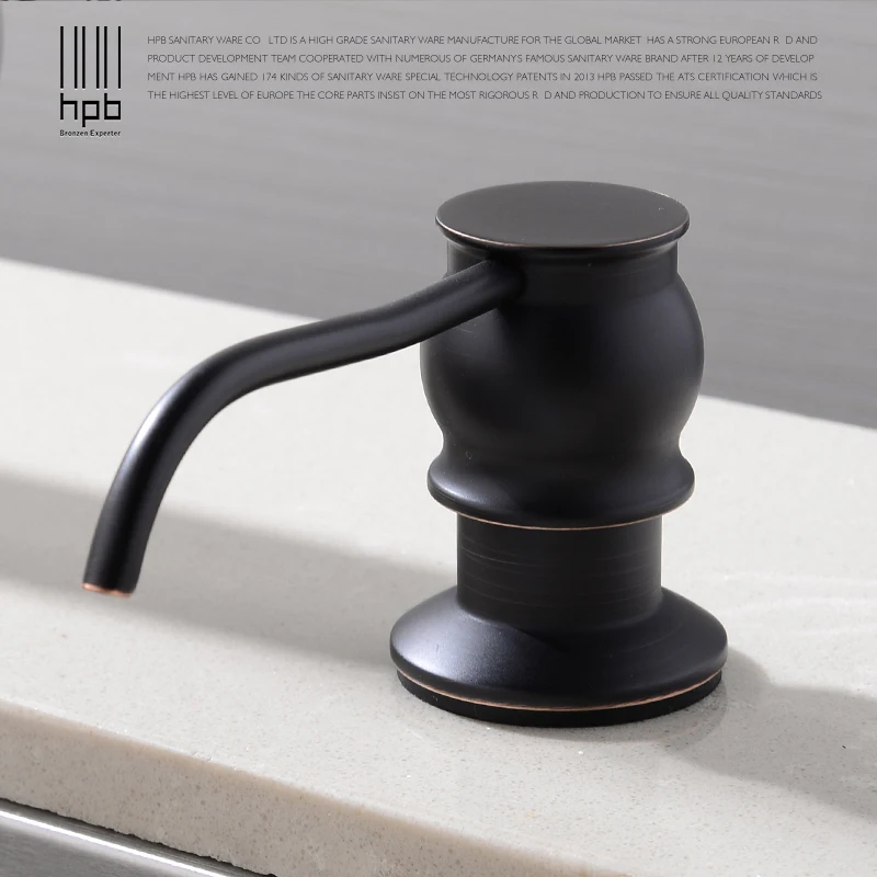 HPB Oil Rubber Bronze Kitchen Liquid Soap Dispensers Deck Mounted Soap Dispenser for Kitchen Built  - 32845738497