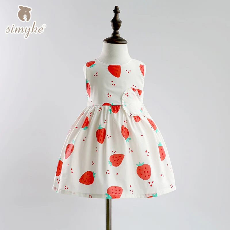 

Toddler Summer Dress Dresses For Girls 2017 Girl Sleeveless Dress Kids Strawberry Dresses For Baby Girl Child Clothes W8169