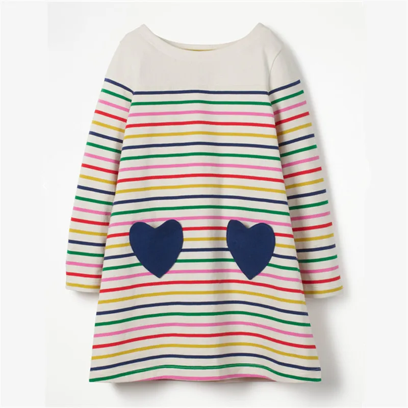 

New striped Jumping meters baby girls spring autumn dresses kids hot selling clothing new designed dress for little girl dresses