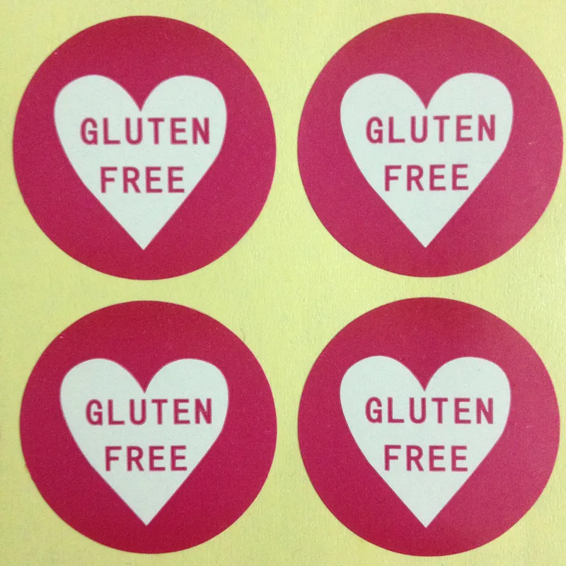 New! Custom Quality Gluten Free Allergy Safe Culinary Stickers Food Label  Diameter 2.5cm  1000pcs dr safe лейкопластырь бактерицидный с рисунками food 1