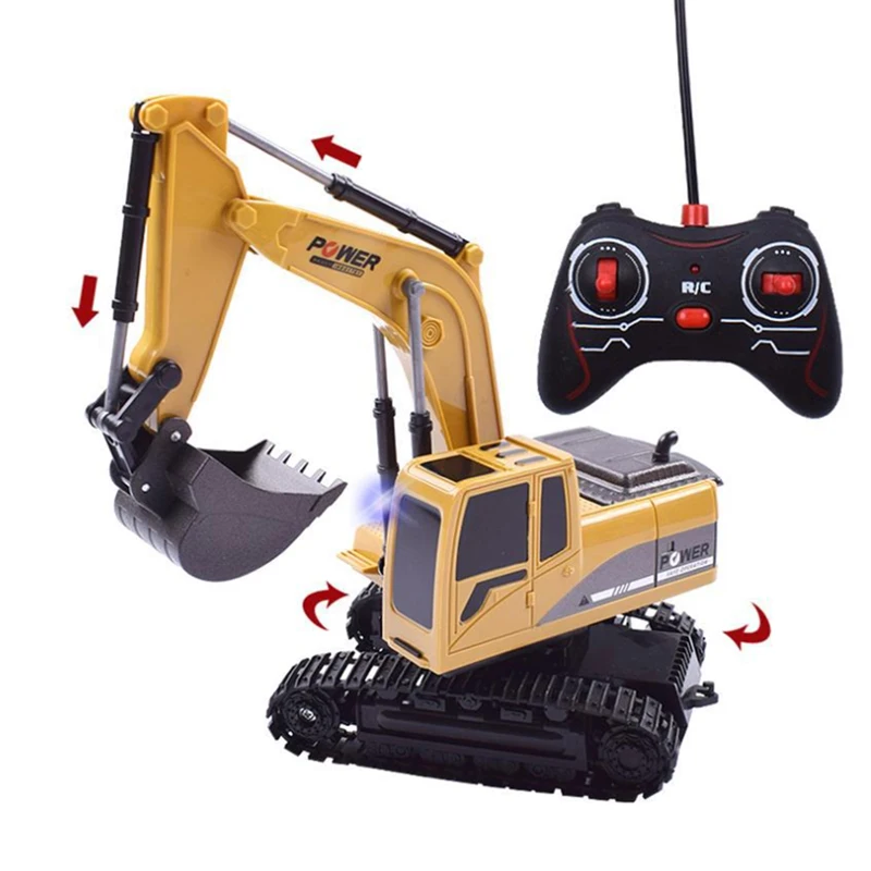 

Mini Simulation Engineering Tractor Rc Car Remote Control Diecast Vehicle Music And Light Truck Toys For Children Gift Ct057