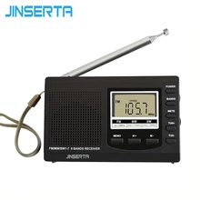 JINSERTA портативные мини-радиоприемники FM/MW/SW с антенной Цифровой Будильник FM радио приемник цифровые портативные часы fm приемник