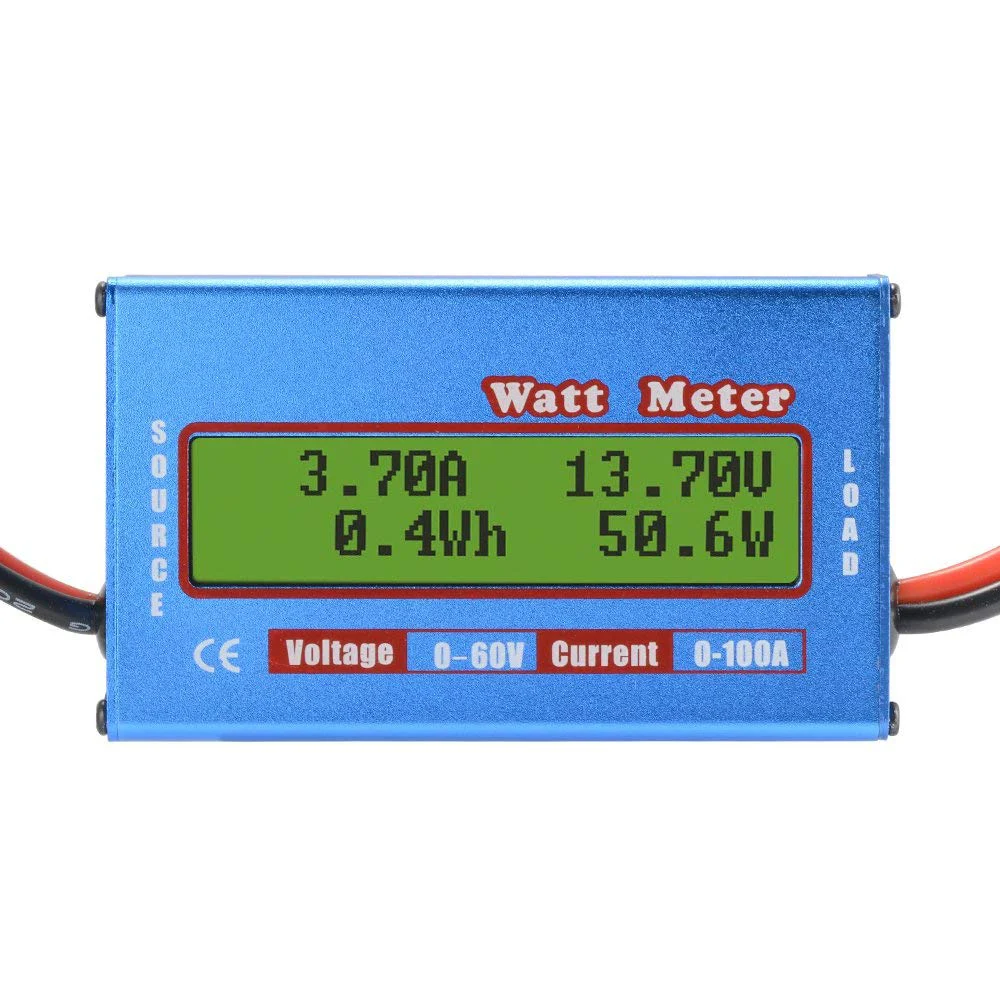 

0-100A 0-60V DC RC Battery Balance Power Analyzer Watt Meter Volt Amp Check for Helicopter Airplane Hobby AD164