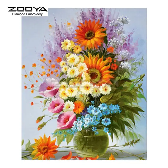 Zooya Diamond Embroidery 5d Diy Diamond Painting Beautiful Flower
