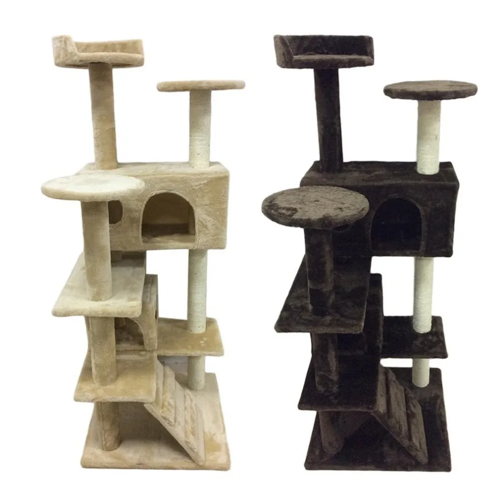 

Newest Cat Tree Scratcher Scratching Kitten Climb Post Sisal Toy Activity 130CM Pet Scratching Post Kitten Climbing Post