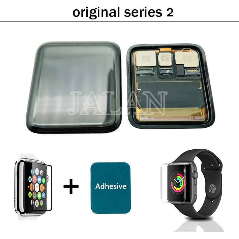 

Original lcd For apple watch Series 2 38mm/42mm Sports Digitizer Pantalla replacement with Tempered glass and frame adhesive