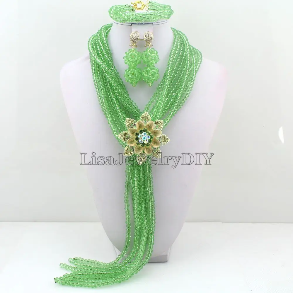 

Nigeria Crystal Beads Jewelry Sets African Party beads jewelry sets HD3617