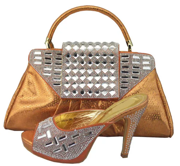 

Hot sale women pumps perfect match handbag african shoes and bag set for dress 1308-36 champagne