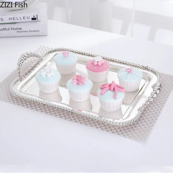 

Rectangle Trays Decorative Dish Tray Storage Trays Durable Metal Snack Dried Fruit Storage Organizer Dessert Food Plate