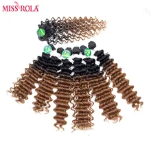 Мисс Рола Ombre Синтетические пряди для наращивания волос глубокая волна соткет 18-20 дюймов 6 шт./упак. 200 г Kanekalon волос утки для для женщин