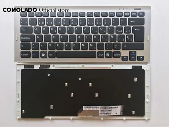 

SP Spanish keyboard For SONY VGN-SR26 SR13 SR Series SR28 SR33 Black with silver frame keyboard SP Layout