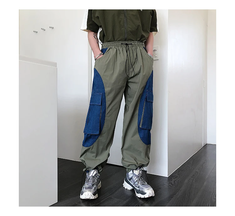 M-xl! Летние тонкие брендовые сетчатые красные шовные комбинезоны мужские брюки супер огненные прямые свободные шнурки