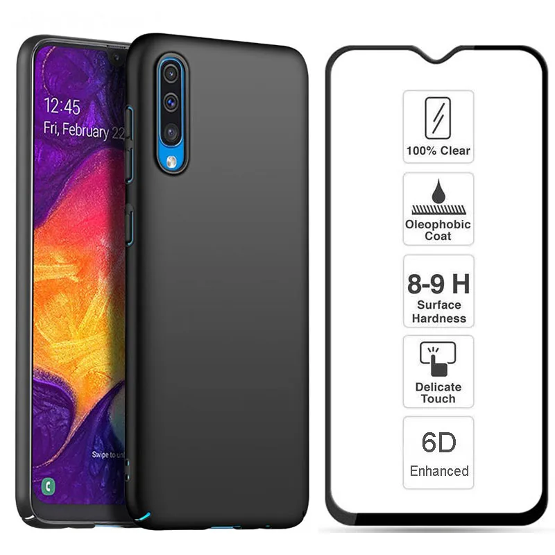 

Case+Screen Protector on for Samsung Galaxy A50 Case+Tempered Glass for Samsung A50 360 Full Protective Cover for Samsung A50